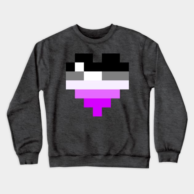 Pixel Heart - Ace Pride Crewneck Sweatshirt by MintyMiamice